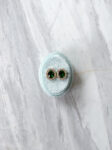 Oval Bezel Earrings - 18k Yellow Gold, Emerald (Needle)
