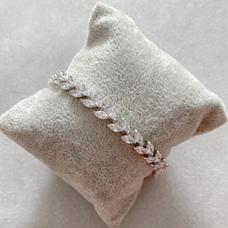 Single Row Marquise Bracelet - Rhodium White Gold