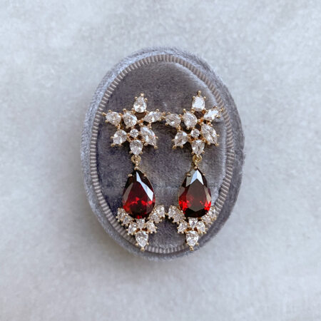 Paradise Earrings - 18k Yellow Gold, Ruby (Clip)