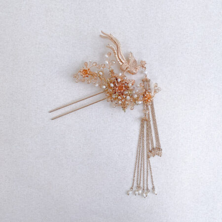 3D Phoenix Garden Hairpin - Gold, Gold