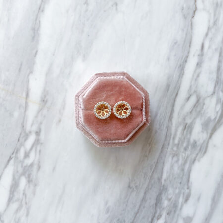 Round Detachable 1.5 ct Earrings Jacket - 18k Yellow Gold, White Diamond