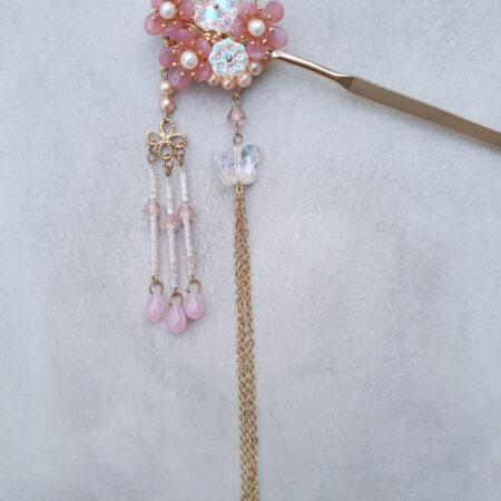Youthful Pink Hairpin - Gold
