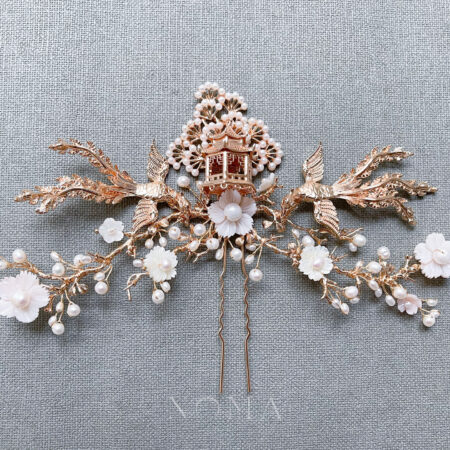 Phoenix Blossom Middle - Gold, Pink