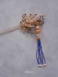 3D Phoenix Pagoda Hairpin - Gold, Sapphire