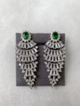 Date Night Emerald Earrings - Rhodium White Gold, Emerald