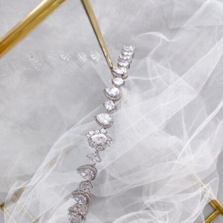 Modern Pear Headband - Rhodium White Gold