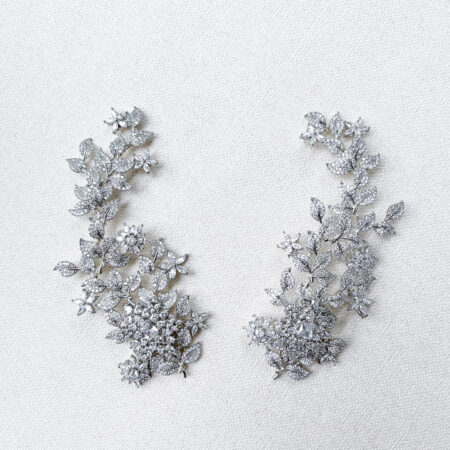 Paved Twigs Royal Art Side Hairvine Pair - White Gold (1 pair)