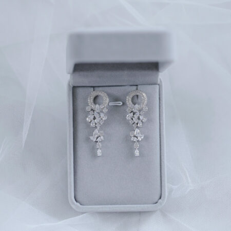 Dance Floor Earrings - Rhodium White Gold