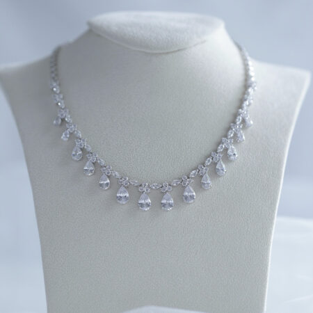 Cassiopeia Necklace - Rhodium White Gold, White Diamond