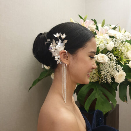 Winter Garden Earpiece - White Silver, White (Right)