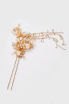 Shell Flower Beadings Hairpin - Gold