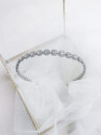 Oval Halo Row Headband - Rhodium White Gold