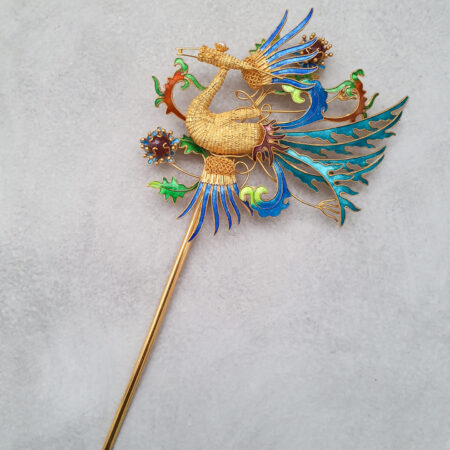 Ming Phoenix Hairpin - 18k Yellow Gold
