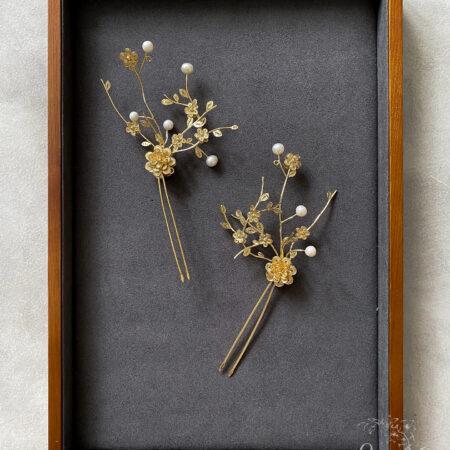 Floral Harmony Hairpin Pair - 18k Yellow Gold (1 pair)