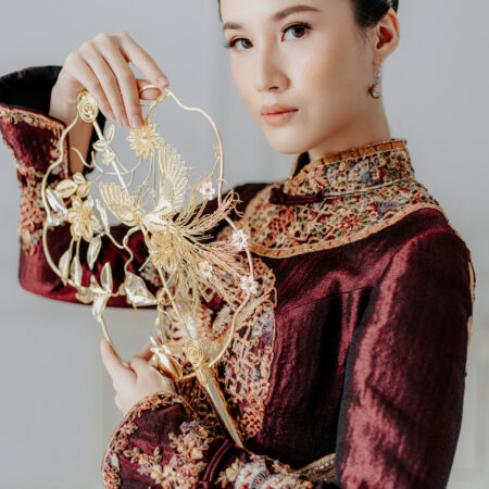 Magnificent Phoenix Garden Fan - 18k Yellow Gold