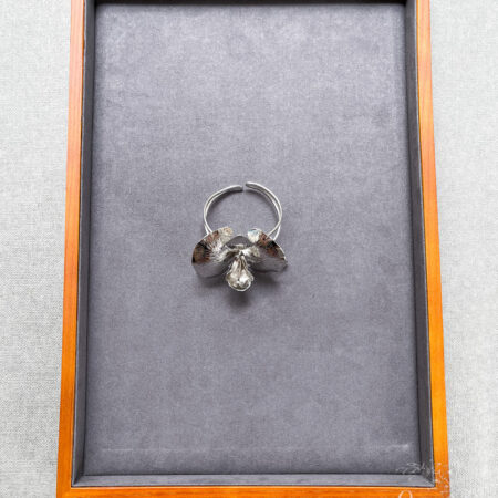 Orchid Bangle - Rhodium White Gold