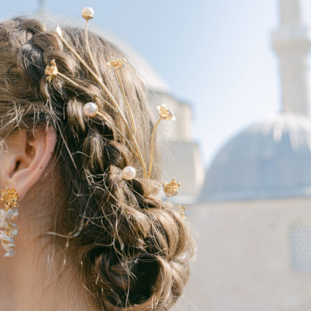 Flower Vine Haircomb - Doff Gold