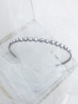 Jade Halo Headband - Rhodium White Gold, White