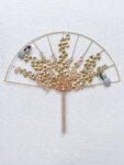 Gilded Ginkgo Koi Gems Fan - Gold
