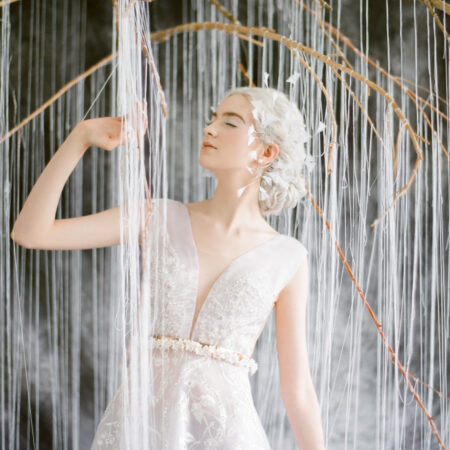 Gold Metal Clay Flower Lily Belt - Gold