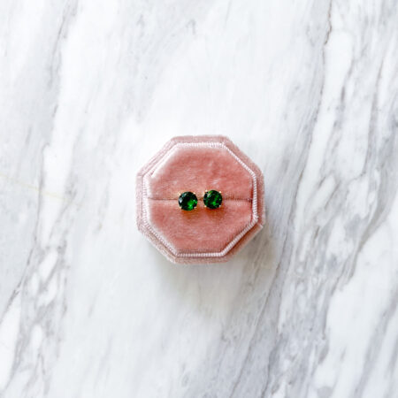 Round Detachable 1.5 ct Solitaire Earrings - 18k Yellow Gold, Emerald