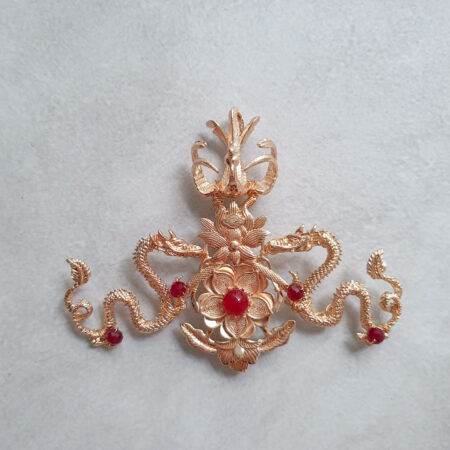 Dynasty Brooch - Gold, Red