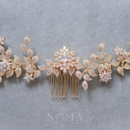 Paved Twigs Royal Art Medium Haircomb - Gold