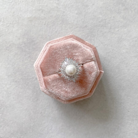 Vintage Pearl Ring - Rhodium White Gold, White Pearl