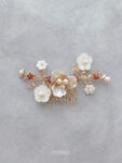 Ruby Blossom Haircomb - Gold
