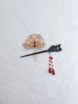CHN-202000106-Carved-Peacock-Wooden-Hairpin-Gold-Red