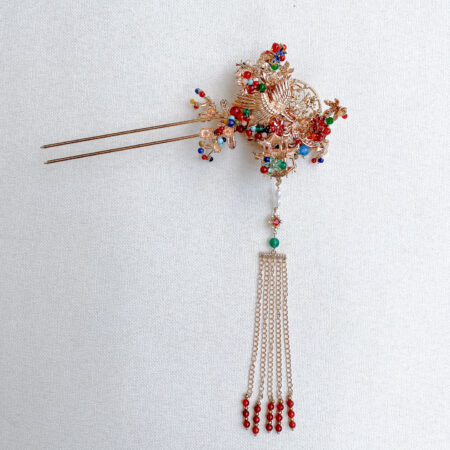 Crane Pagoda Treasure Hairpin - Gold (Left)