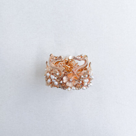 Twin Dragon Flower Cuff |  |  |  |  - Gold