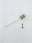 Floral Jade Twines Hairpin - Gold, Jade
