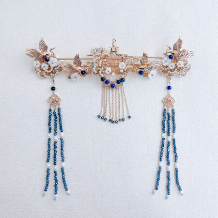 Crane Flowers Set - Gold, Blue (3 pcs)
