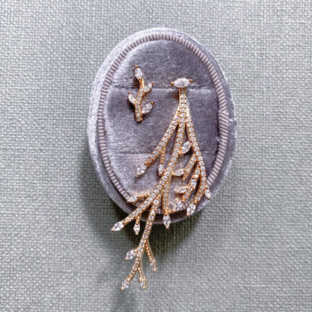 Asymmetric Branching Twigs Earrings - 18k Yellow Gold