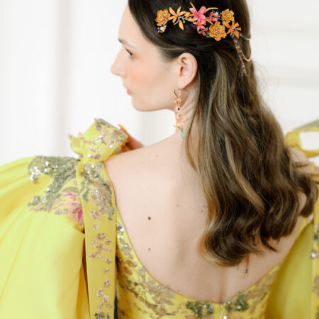 Colorful Orchid Garden Hairvine - Gold