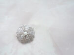 Dashing Bride Brooch - Rhodium White Gold, White Pearl