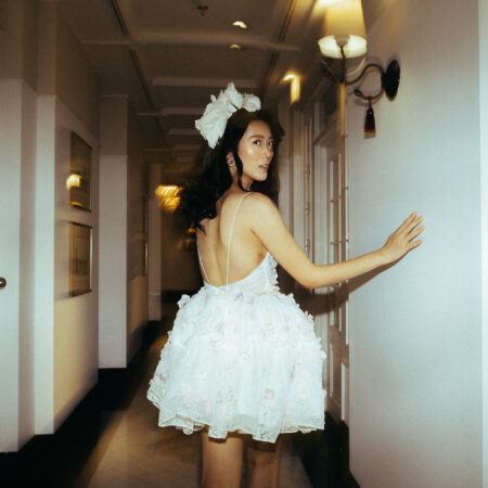 SS Zuhair Muhrad Floral Headband - White