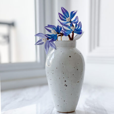 ET Embroidery Violet Petals Haircomb - Gold, Purple