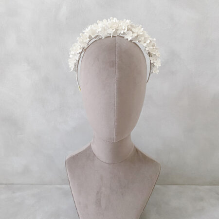 CC Full White Blossom Headband - White Silver, White