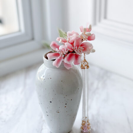 CG Lily Bouquet Hairpin - Gold, Pink