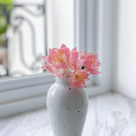 LR Pink Lotus Hairpin Set - Gold, Pink (3 pcs)