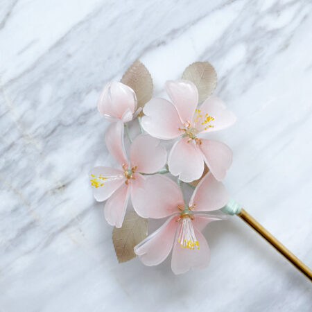 HS Blushing Hairpin - Gold, Pink