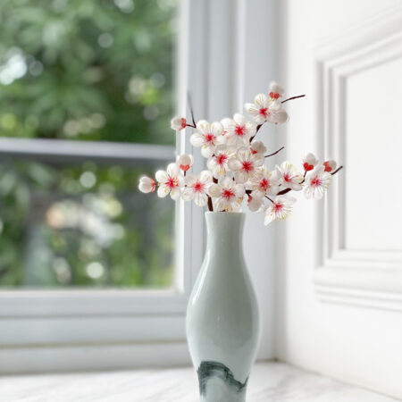 HS Cherry Blossoms Hairpin Set - Gold, Red (4 pcs)