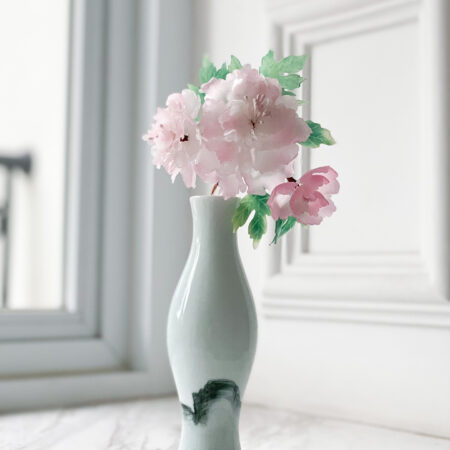 HS Triple Peony Blossoms Hairpin - Rose Gold, Pink