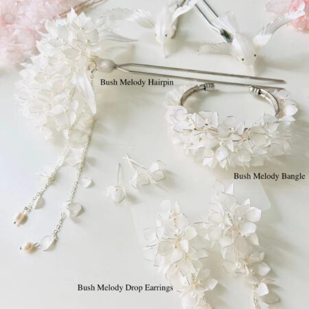 LR Bush Melody Bangle - White Silver, White