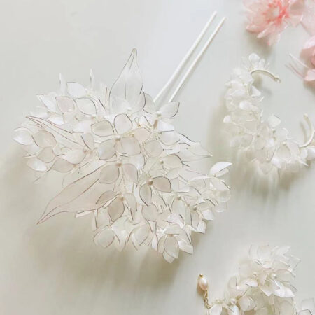 LR Bush Melody Hairpin - White Silver, White
