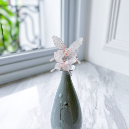 LR Butterfly Song Hairpin Set - Rose Gold, Pink (2 pcs)