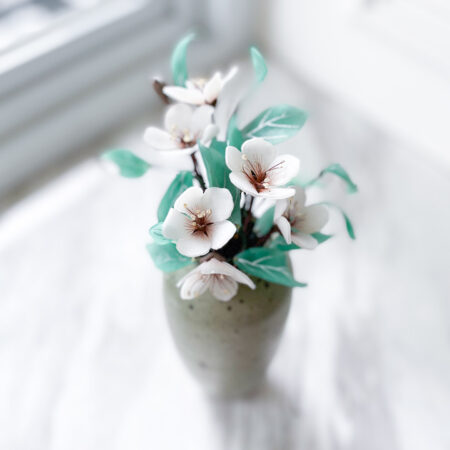 HS Pastel Sakura Simple Hairpin Set - Gold, White (3 pcs)