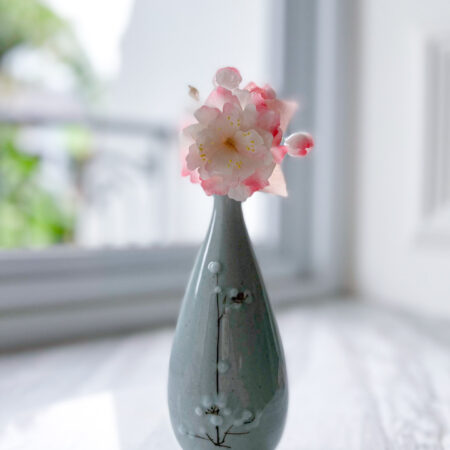 HS Oriental Cherry Blossom Wooden Hairpin - Gold, Pink